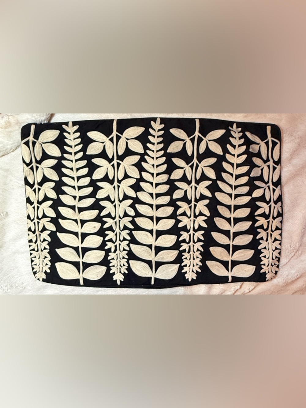 Pottery barn Embroidered Leaf Decorative pillow sham